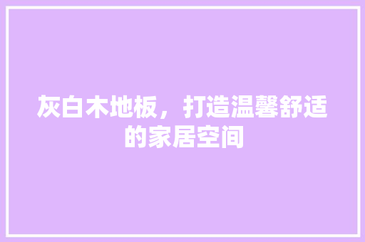 灰白木地板，打造温馨舒适的家居空间 室内设计