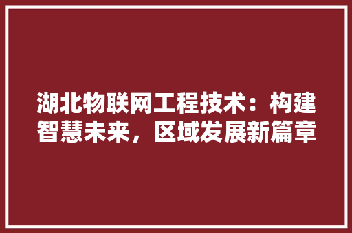 湖北物联网工程技术：构建智慧未来，区域发展新篇章 室内设计