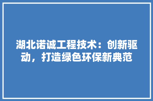 湖北诺诚工程技术：创新驱动，打造绿色环保新典范 室内设计