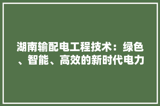 湖南输配电工程技术：绿色、智能、高效的新时代电力传输体系 室内设计