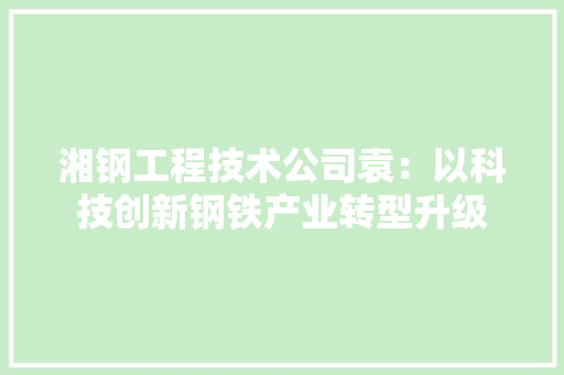 湘钢工程技术公司袁：以科技创新钢铁产业转型升级 室内设计