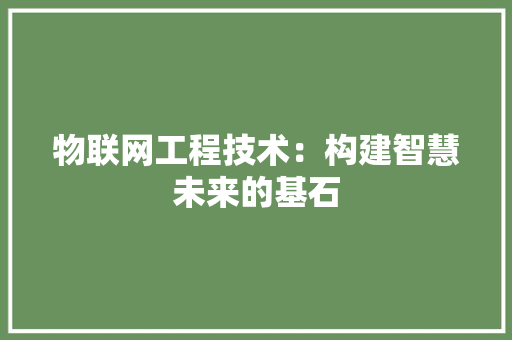 物联网工程技术：构建智慧未来的基石 室内设计