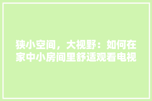 狭小空间，大视野：如何在家中小房间里舒适观看电视 室内设计