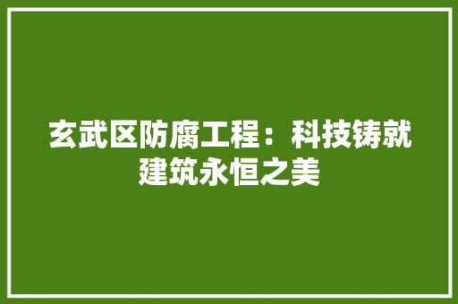 玄武区防腐工程：科技铸就建筑永恒之美 室内设计