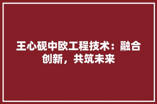 王心砚中欧工程技术：融合创新，共筑未来 室内设计