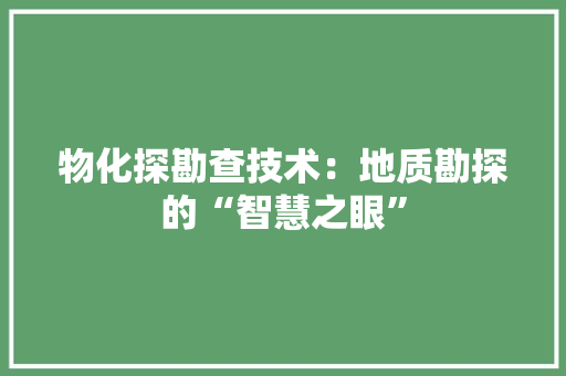 物化探勘查技术：地质勘探的“智慧之眼” 室内设计