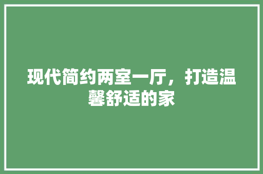 现代简约两室一厅，打造温馨舒适的家