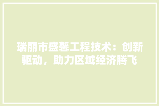 瑞丽市盛馨工程技术：创新驱动，助力区域经济腾飞 室内设计
