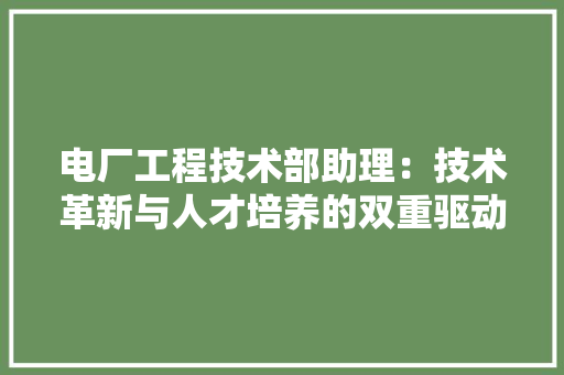 电厂工程技术部助理：技术革新与人才培养的双重驱动 室内设计