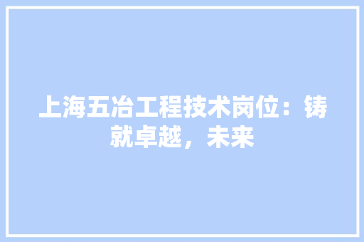 上海五冶工程技术岗位：铸就卓越，未来 地板材料