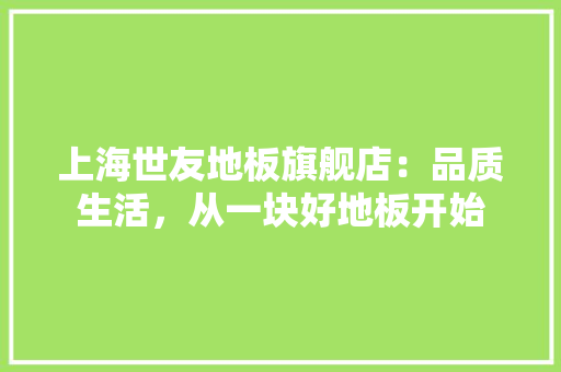 上海世友地板旗舰店：品质生活，从一块好地板开始 地板材料