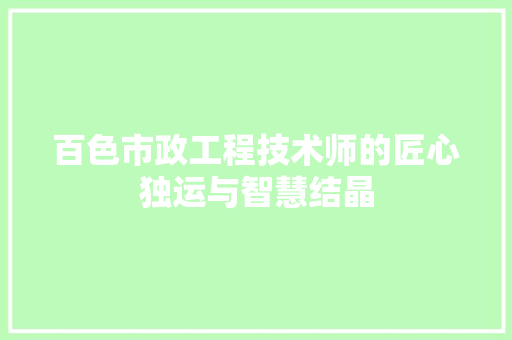 百色市政工程技术师的匠心独运与智慧结晶 室内设计