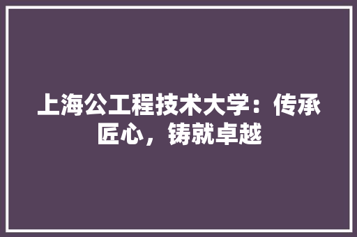 上海公工程技术大学：传承匠心，铸就卓越 地板材料