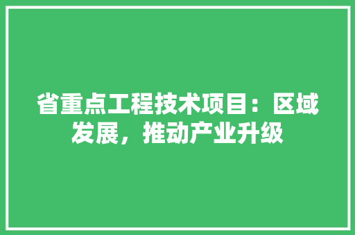 省重点工程技术项目：区域发展，推动产业升级 室内设计