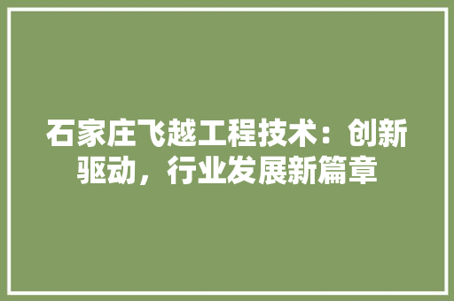 石家庄飞越工程技术：创新驱动，行业发展新篇章 室内设计