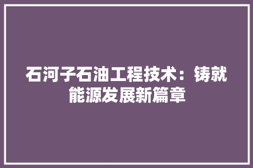 石河子石油工程技术：铸就能源发展新篇章 室内设计