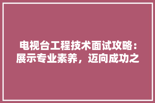 电视台工程技术面试攻略：展示专业素养，迈向成功之路 室内设计