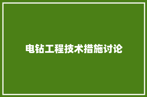 电钻工程技术措施讨论 室内设计