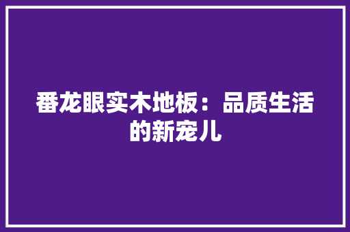 番龙眼实木地板：品质生活的新宠儿 室内设计