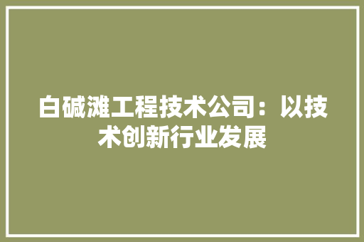 白碱滩工程技术公司：以技术创新行业发展 室内设计