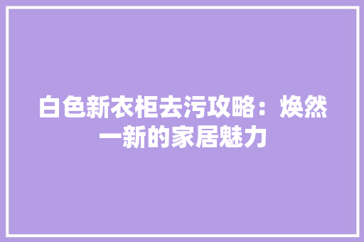 白色新衣柜去污攻略：焕然一新的家居魅力 室内设计