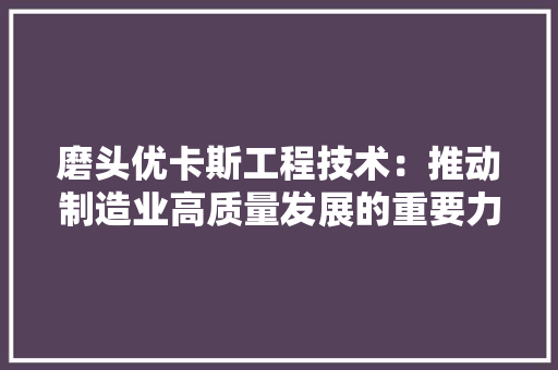 磨头优卡斯工程技术：推动制造业高质量发展的重要力量 室内设计
