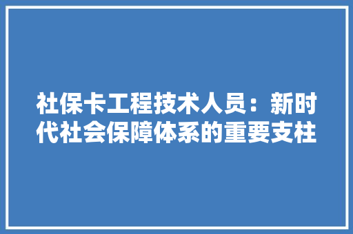 社保卡工程技术人员：新时代社会保障体系的重要支柱 室内设计