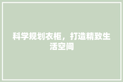科学规划衣柜，打造精致生活空间 室内设计