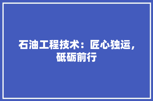 石油工程技术：匠心独运，砥砺前行 室内设计