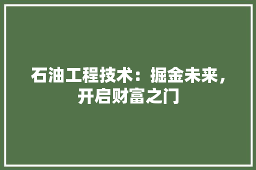 石油工程技术：掘金未来，开启财富之门 室内设计