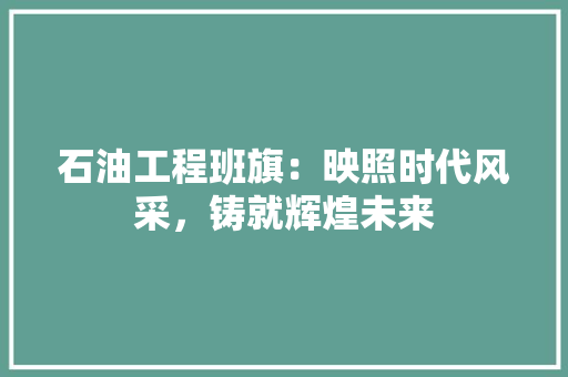石油工程班旗：映照时代风采，铸就辉煌未来