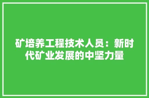 矿培养工程技术人员：新时代矿业发展的中坚力量 室内设计