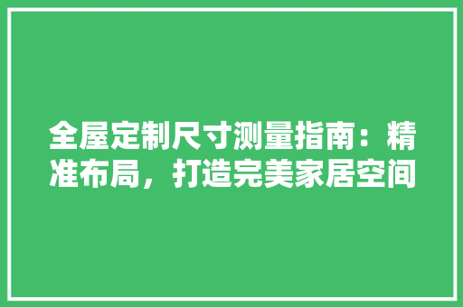 全屋定制尺寸测量指南：精准布局，打造完美家居空间 家居装修