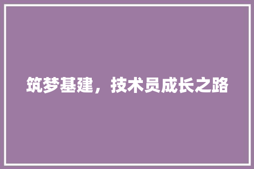 筑梦基建，技术员成长之路 室内设计