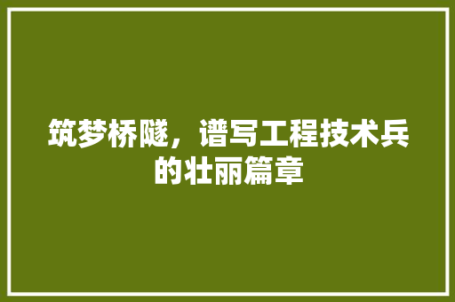 筑梦桥隧，谱写工程技术兵的壮丽篇章 室内设计