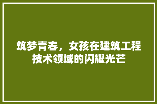 筑梦青春，女孩在建筑工程技术领域的闪耀光芒 室内设计