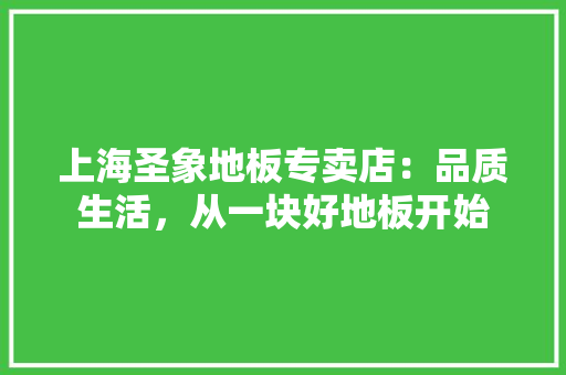上海圣象地板专卖店：品质生活，从一块好地板开始 地板材料