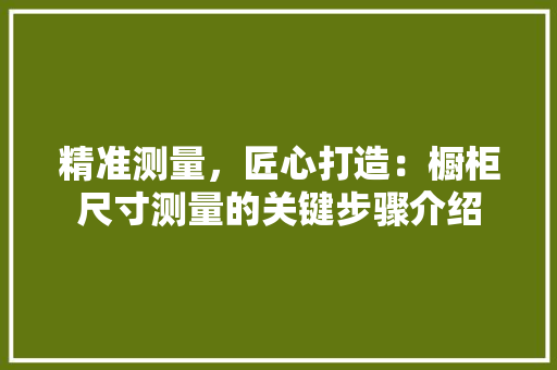 精准测量，匠心打造：橱柜尺寸测量的关键步骤介绍 室内设计