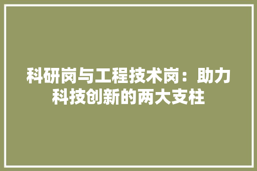 科研岗与工程技术岗：助力科技创新的两大支柱 室内设计