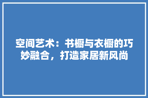空间艺术：书橱与衣橱的巧妙融合，打造家居新风尚