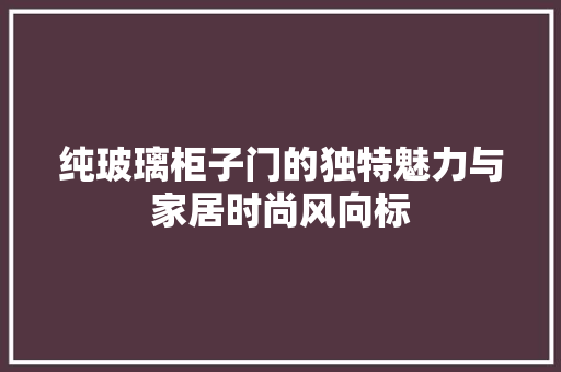 纯玻璃柜子门的独特魅力与家居时尚风向标 室内设计