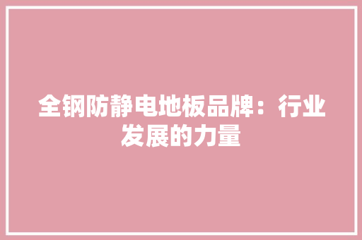全钢防静电地板品牌：行业发展的力量 家居装修