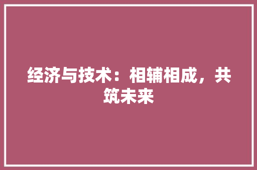 经济与技术：相辅相成，共筑未来 室内设计