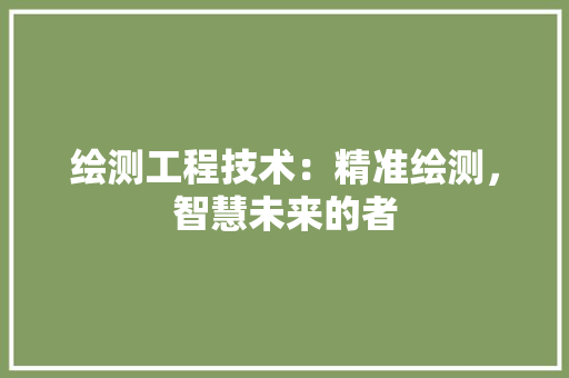 绘测工程技术：精准绘测，智慧未来的者 室内设计