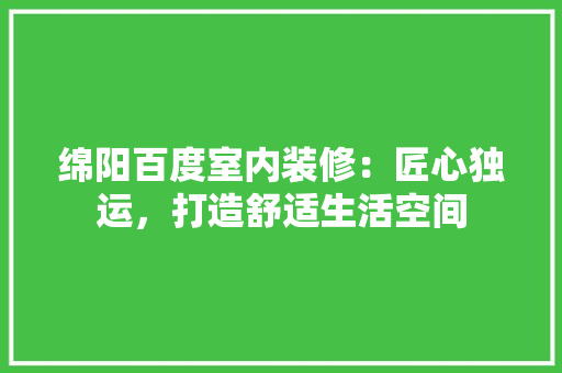 绵阳百度室内装修：匠心独运，打造舒适生活空间 室内设计