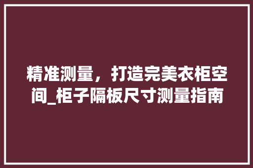 精准测量，打造完美衣柜空间_柜子隔板尺寸测量指南 室内设计