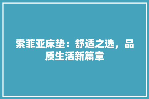 索菲亚床垫：舒适之选，品质生活新篇章 室内设计