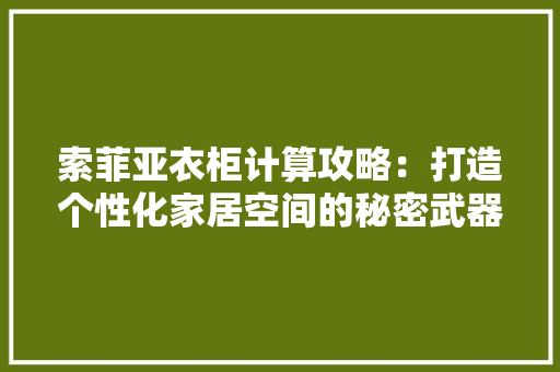 索菲亚衣柜计算攻略：打造个性化家居空间的秘密武器 室内设计