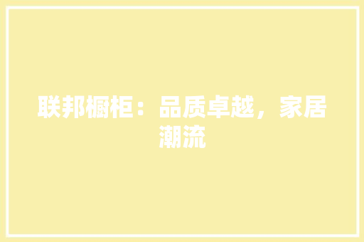 联邦橱柜：品质卓越，家居潮流 室内设计