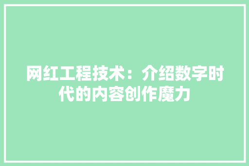 网红工程技术：介绍数字时代的内容创作魔力 室内设计